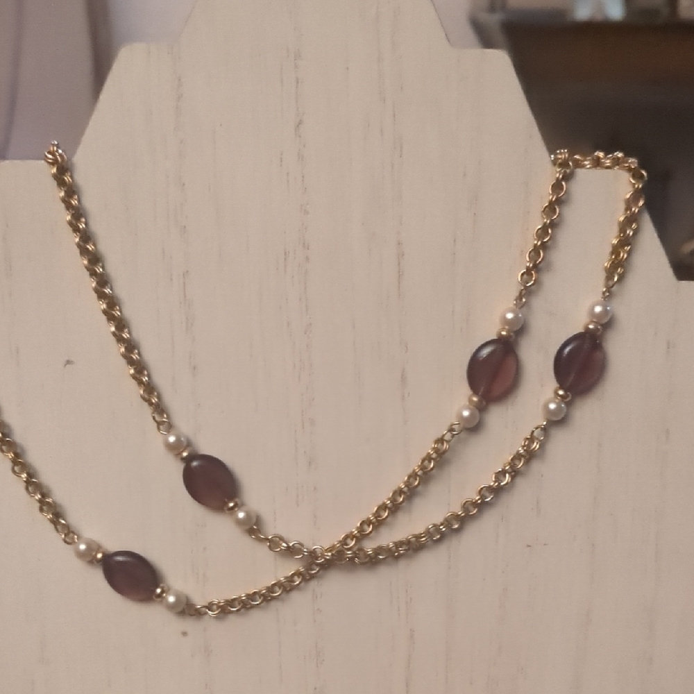 Vintage Avon Lucite Beaded Necklace